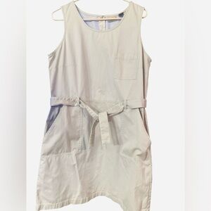 L L Bean 100%  Cotton Khaki dress Size 16 Timeless Versatile  Classic Lagenlook